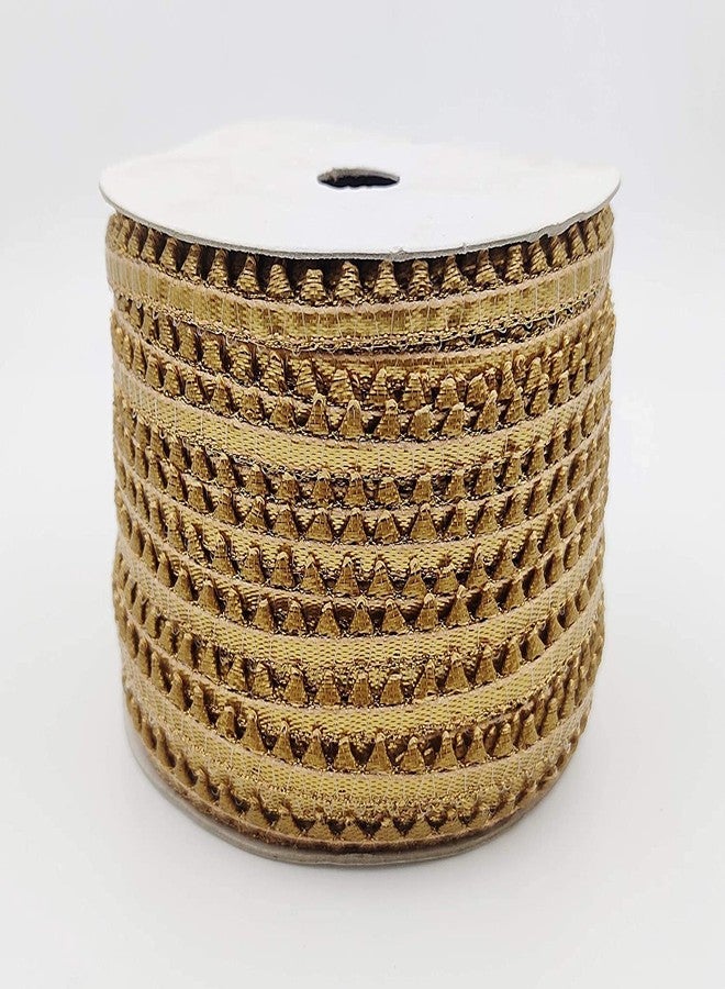 Bobbiny Golden Samosa Gota Patti Lace Border (10 Meter) Material for Dupatta, Bridal Dresses, Saree, Lehengas, Palazzo, Anarkali Suits, Blouses Pack of 1. - Image 2